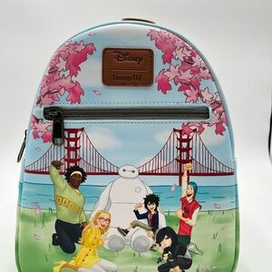 Loungefly Disney Big Hero 6 Light Blue Cherry Blossom Mini Backpack